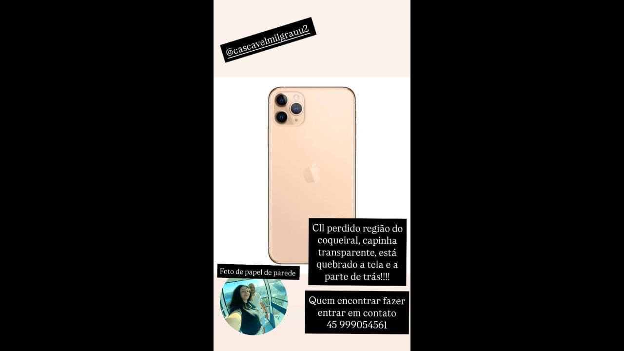 Foi perdido celular da marca Iphone no bairro Coqueiral