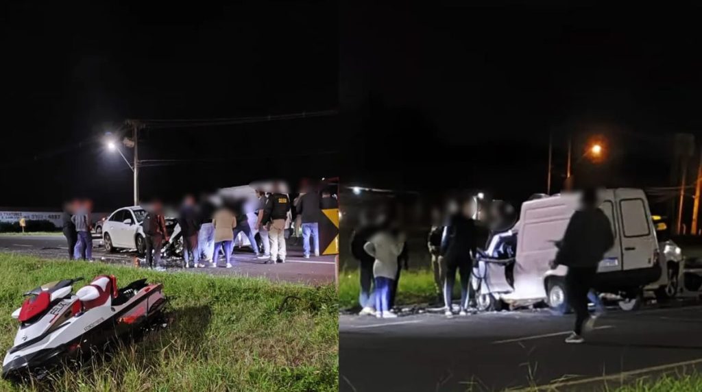 Batida frontal deixa vítima presa às ferragens na PR-444 em Arapongas