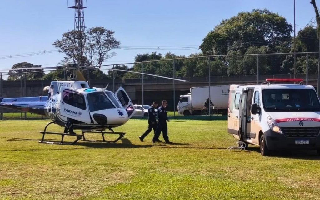 Acidente grave em Marechal Cândido Rondon mobiliza helicóptero do Consamu