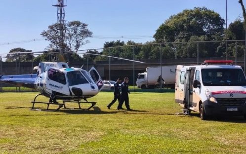 Acidente grave em Marechal Cândido Rondon mobiliza helicóptero do Consamu Acidente grave em Marechal Cândido Rondon mobiliza helicóptero do Consamu