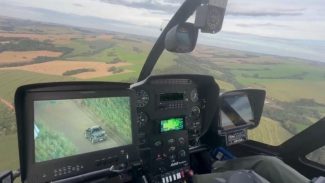 Com apoio de helicóptero, Polícia Militar apreende 700 quilos de maconha no Oeste