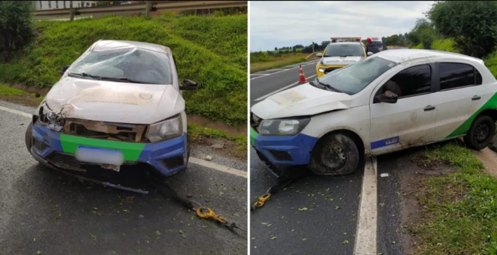 Motorista sai ileso após bater e capotar carro no Paraná