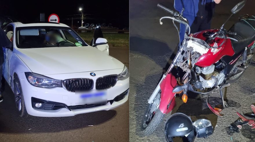 BMW e Honda CG se envolvem em acidente na marginal da BR-277