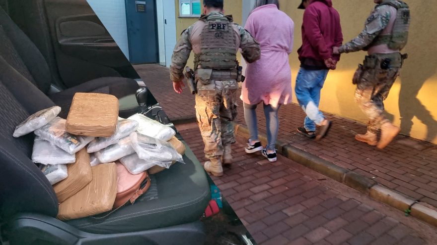 Dupla é detida com 12kg de maconha na BR-277, em Cascavel; Droga estava escondida em painel