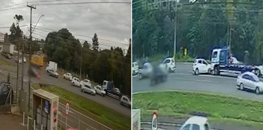 Vídeo mostra perseguição na BR-277 e traficante correndo a pé após se envolver em acidente