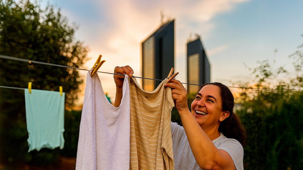 Sol brilha em Cascavel e dona de casa vive momento de redenção com varal cheio Sol brilha em Cascavel e dona de casa vive momento de redenção com varal cheio