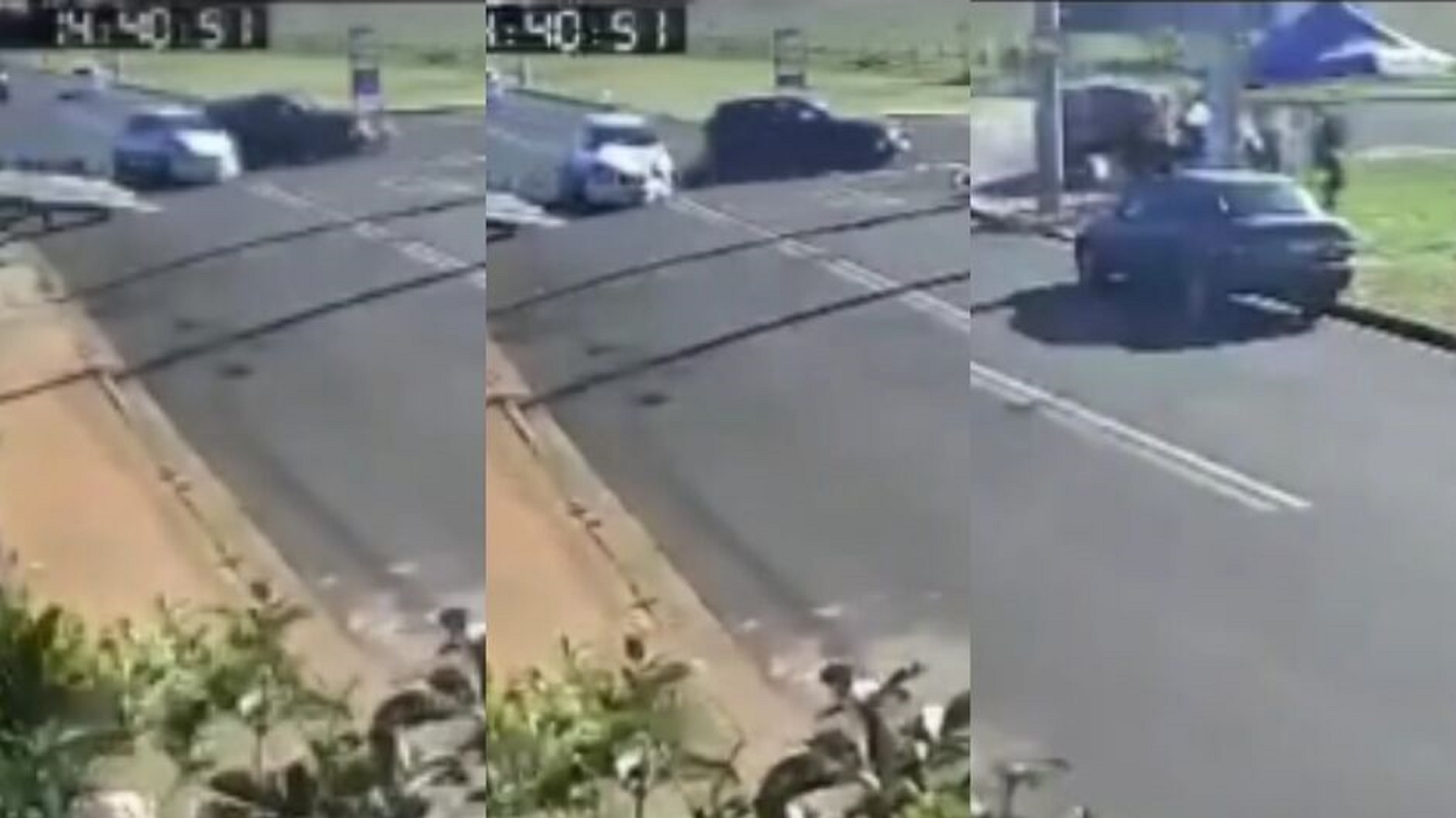 Acidente quase fatal: pedestres escapam por pouco após colisão
