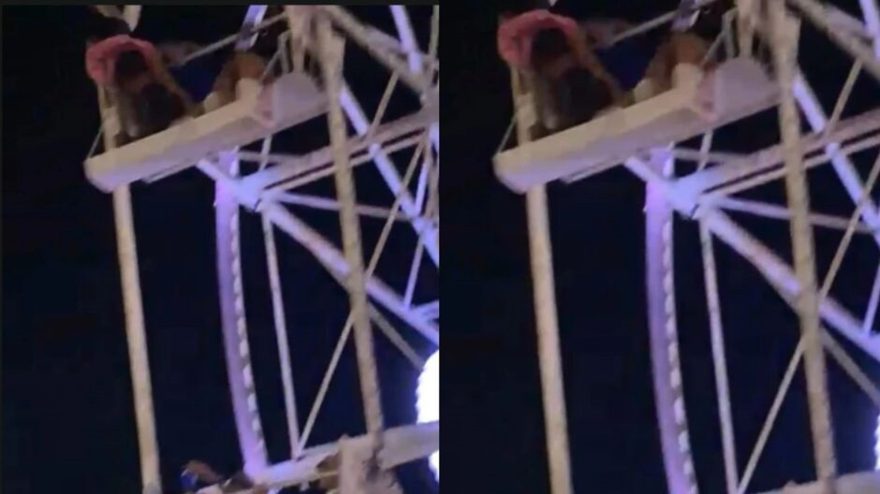 Menina de 5 anos despenca de roda gigante e irmã se machuca em festa junina