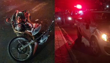 Imagem referente a Montana e Honda CG batem em cruzamento perto da Rodoviária