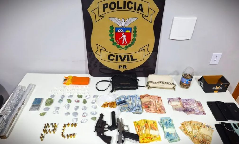 Casal é preso suspeito de tráfico e posse ilegal de arma de fogo em Imbituva