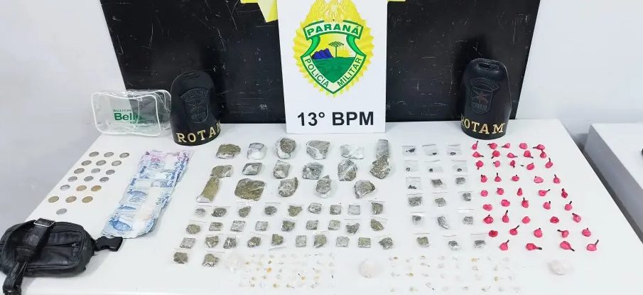 Casal do tráfico é flagrado abraçado embaixo de ponte e confessa: ‘Eu cuido da maconha, ela do crack’
