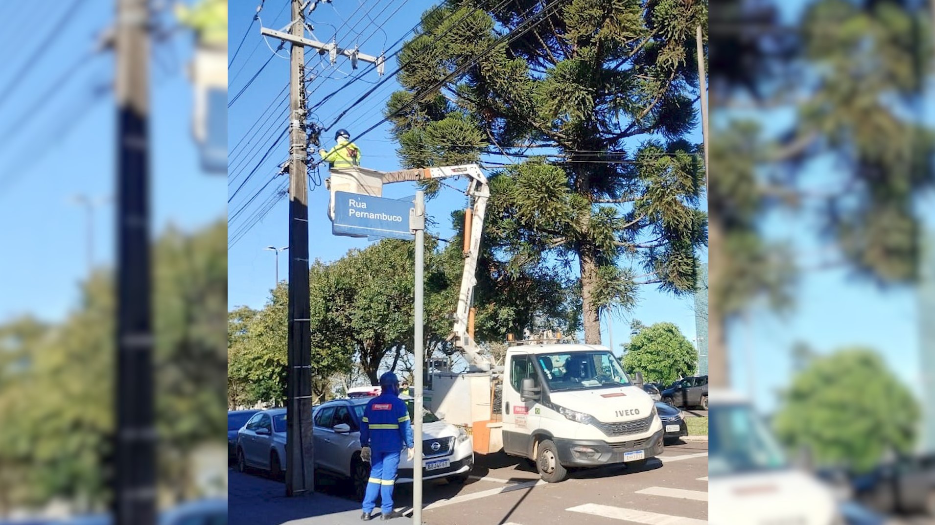 Copel, prefeitura e operadoras iniciam organização da fiação na Avenida Toledo, em Cascavel