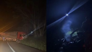 Imagem referente a Grave acidente entre caminhão e carro na BR-277 deixa ao menos uma vítima fatal