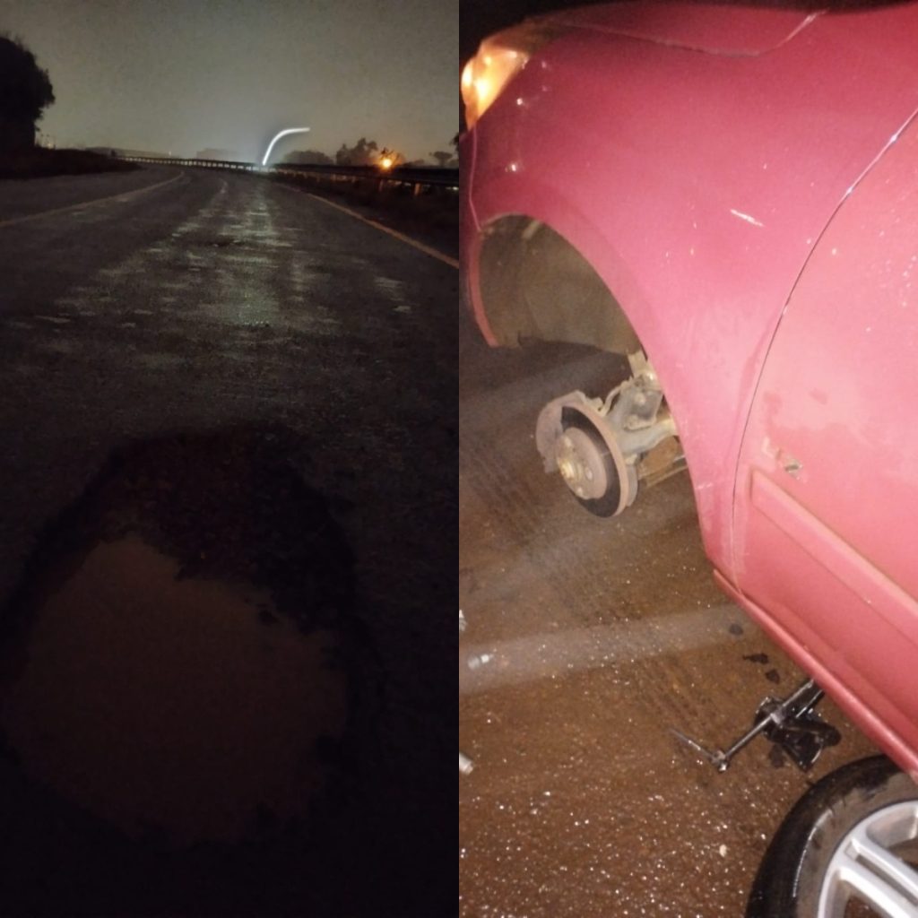 Susto e roda danificada: internauta reclama de buraco na marginal da PRc-467 em Cascavel