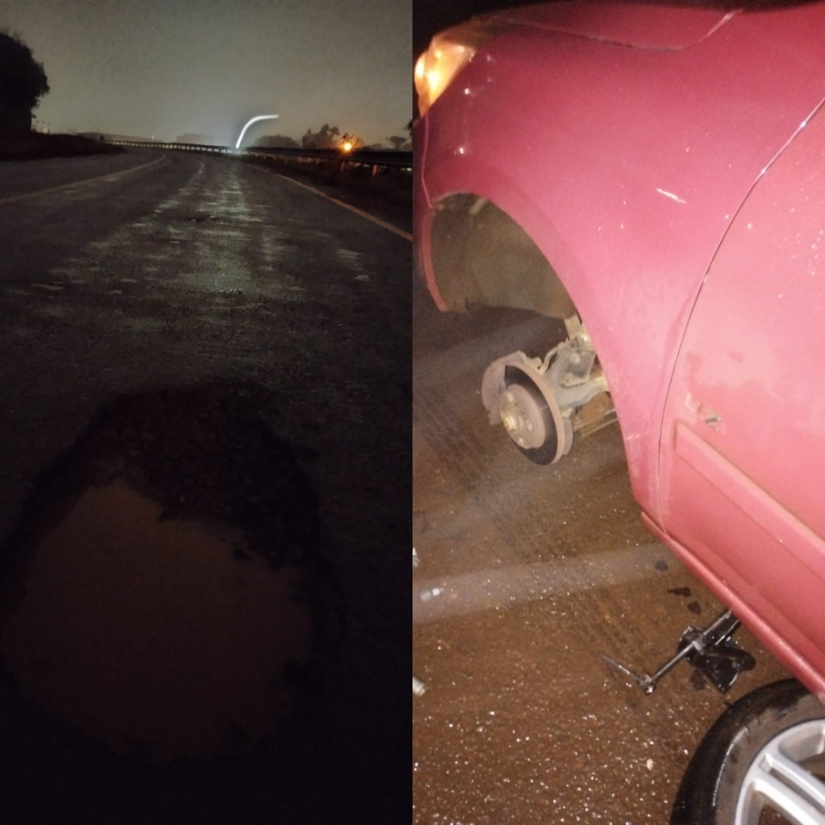 Susto e roda danificada: internauta reclama de buraco na marginal da PRc-467 em Cascavel