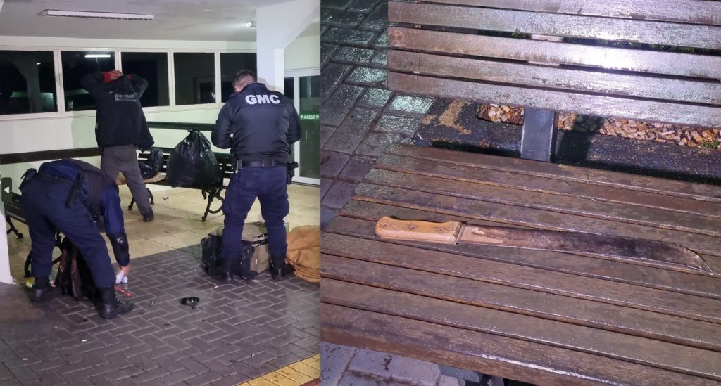 Suspeito de esfaquear homem é detido pela GM e facão é apreendido