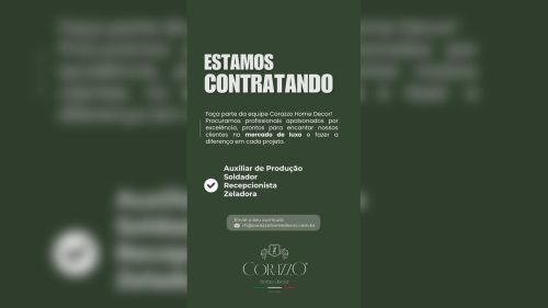 Corazzo Home Decor abre vagas de emprego em Cascavel para diferentes áreas Imagem referente a Corazzo Home Decor abre vagas de emprego em Cascavel para diferentes áreas