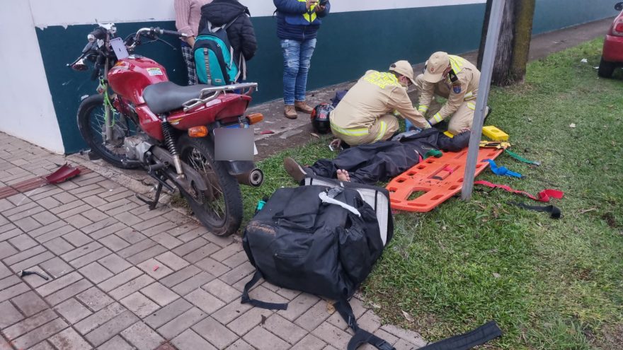 Motociclista fica ferido em acidente no Maria Luiza