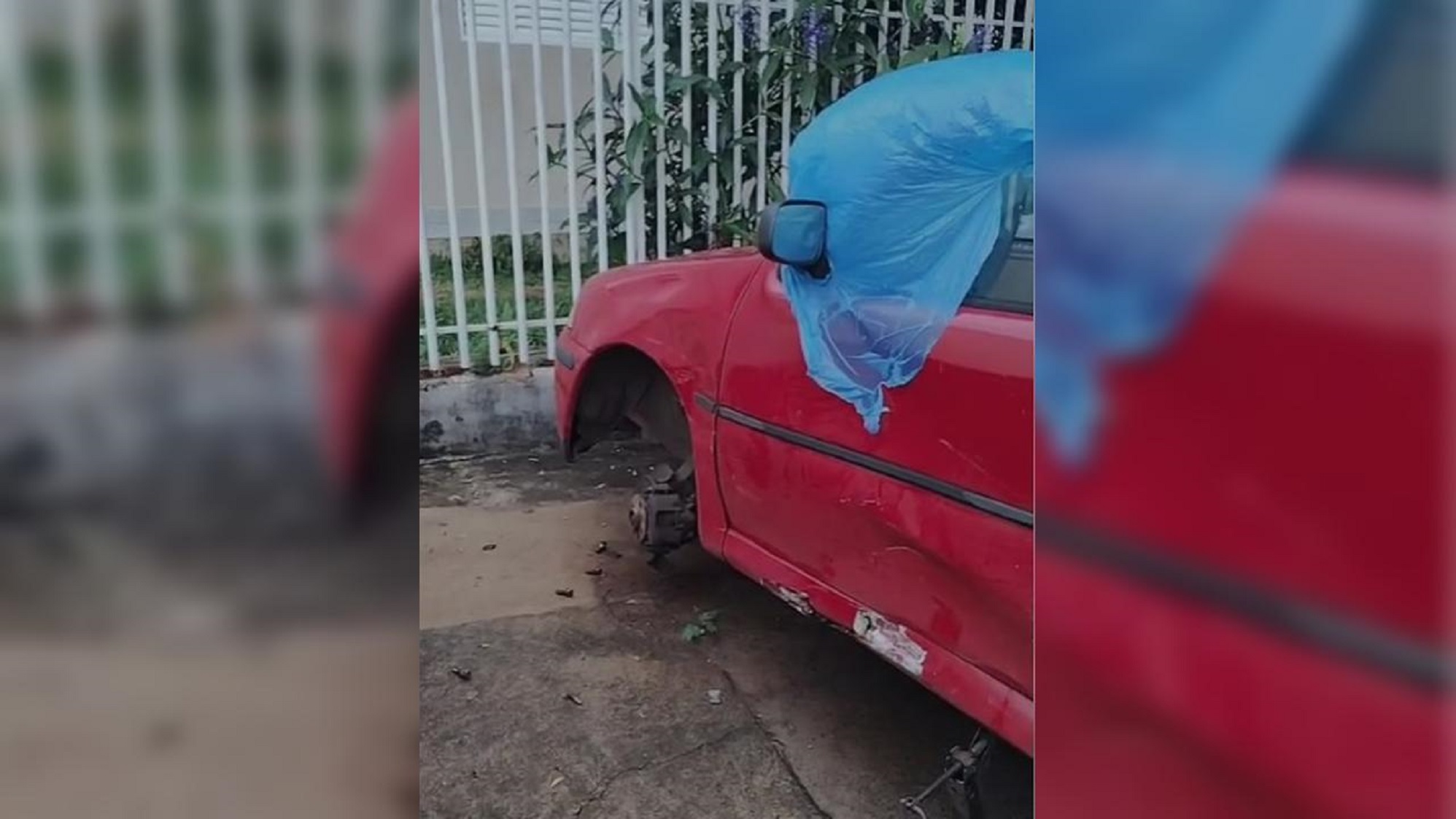 Gol depenado: ladrões levam rodas e lanterna em madrugada no Cancelli