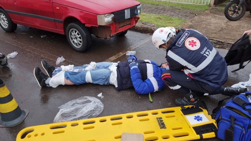 Motociclista fica ferido em acidente na Região do Lago em Cascavel