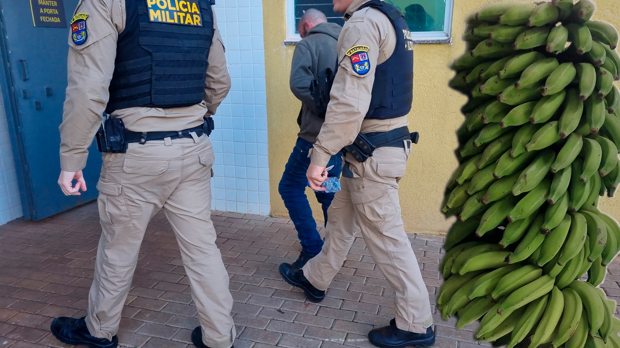 Ladrão é preso com a "mão na banana", em Cascavel