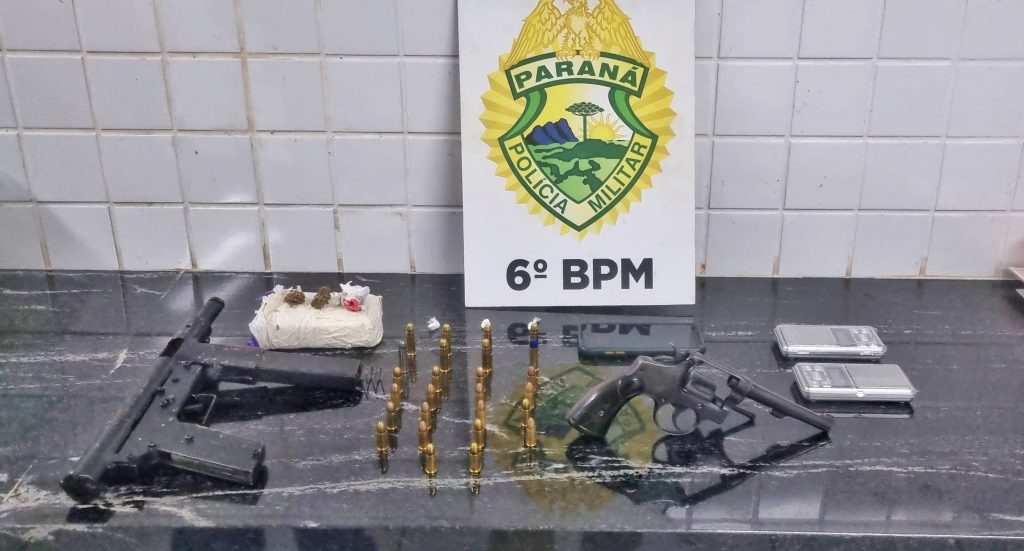 Choque pega jovem armado com submetralhadora, drogas e balanças no Sanga Funda