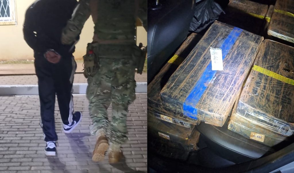 Motorista de Prisma é levado à delegacia após ser detido com drogas na BR-277