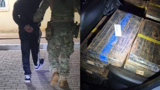 Motorista de Prisma é levado à delegacia após ser detido com drogas na BR-277