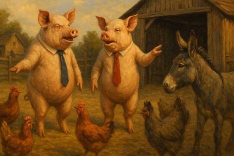A Revolução dos Porcos: A hipocrisia de quem grita por igualdade e vive como rei A Revolução dos Porcos: A hipocrisia de quem grita por igualdade e vive como rei