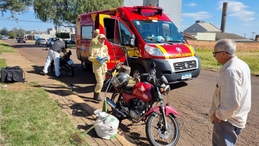 Homem fica ferido após colisão entre motos no Pioneiros Catarinenses