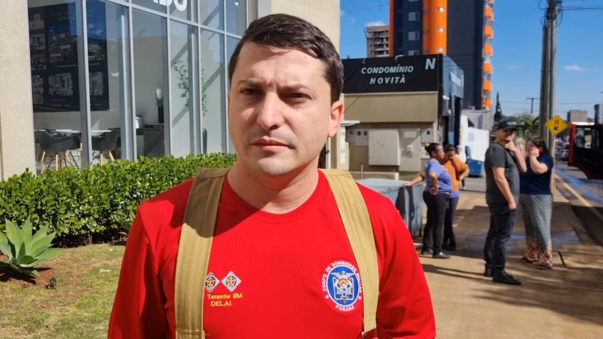 Incêndio em lixeira de prédio mobiliza bombeiros e câmera deve revelar como fogo começou