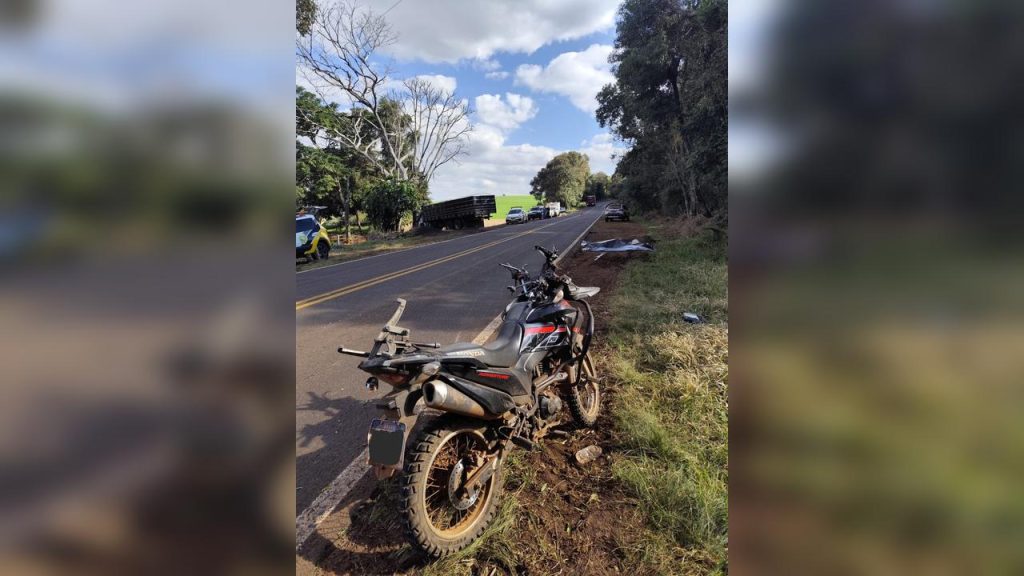 Tragédia na estrada: colisão entre moto e caminhão deixa um morto em Espigão Alto do Iguaçu