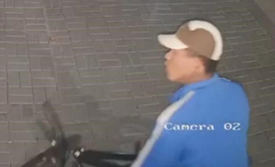 Ladrão de camiseta azul e bike preta aterroriza centro de Corbélia