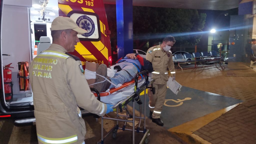 Motociclista quebra a perna e sofre laceração no joelho em acidente na BR-369