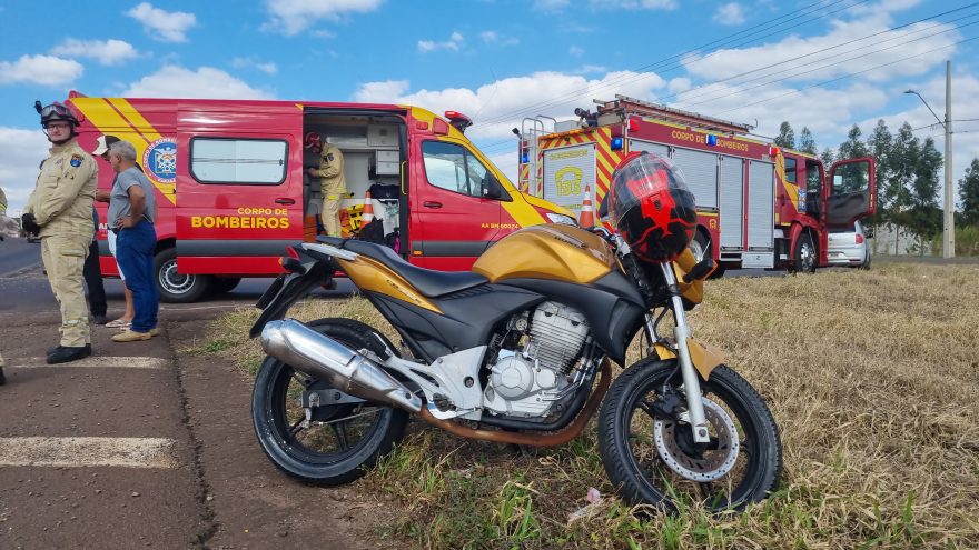 Motociclista fica ferido em acidente na BR-467, em Cascavel