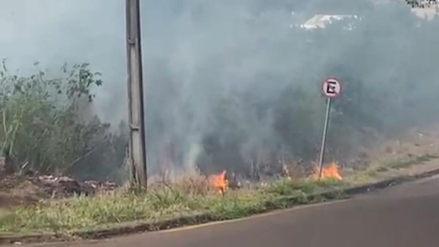 Incêndio atinge novamente área de vegetação no Santa Cruz e provoca transtornos