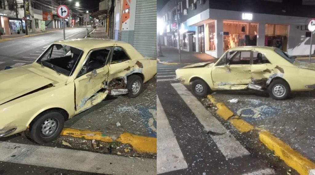 Ocupantes de Jetta agridem motorista de Corcel após acidente na Rua Oswaldo Cruz