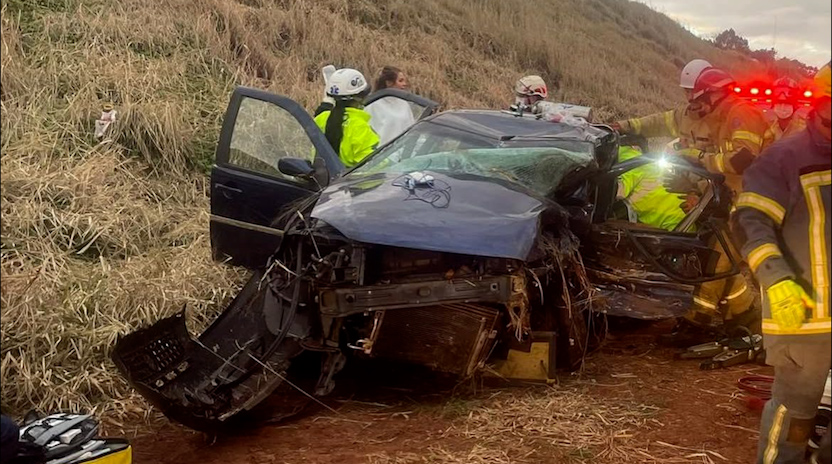 Acidente é registrado na BR-277 em Céu Azul e deixa três pessoas feridas