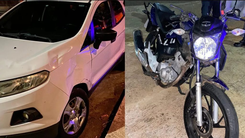 Batida entre Honda CG e EcoSport deixa jovem de 20 anos ferido em Apucarana