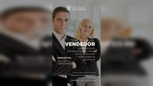 Vigivel abre vaga para vendedor em Cascavel com benefícios atrativos Imagem referente a Vigivel abre vaga para vendedor em Cascavel com benefícios atrativos