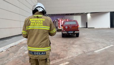 Imagem referente a Incêndio em shopping mobiliza Corpo de Bombeiros em Cascavel