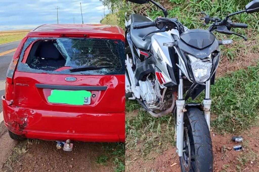 Motociclista de 21 anos fica ferido depois de colisão na rodovia PR-364