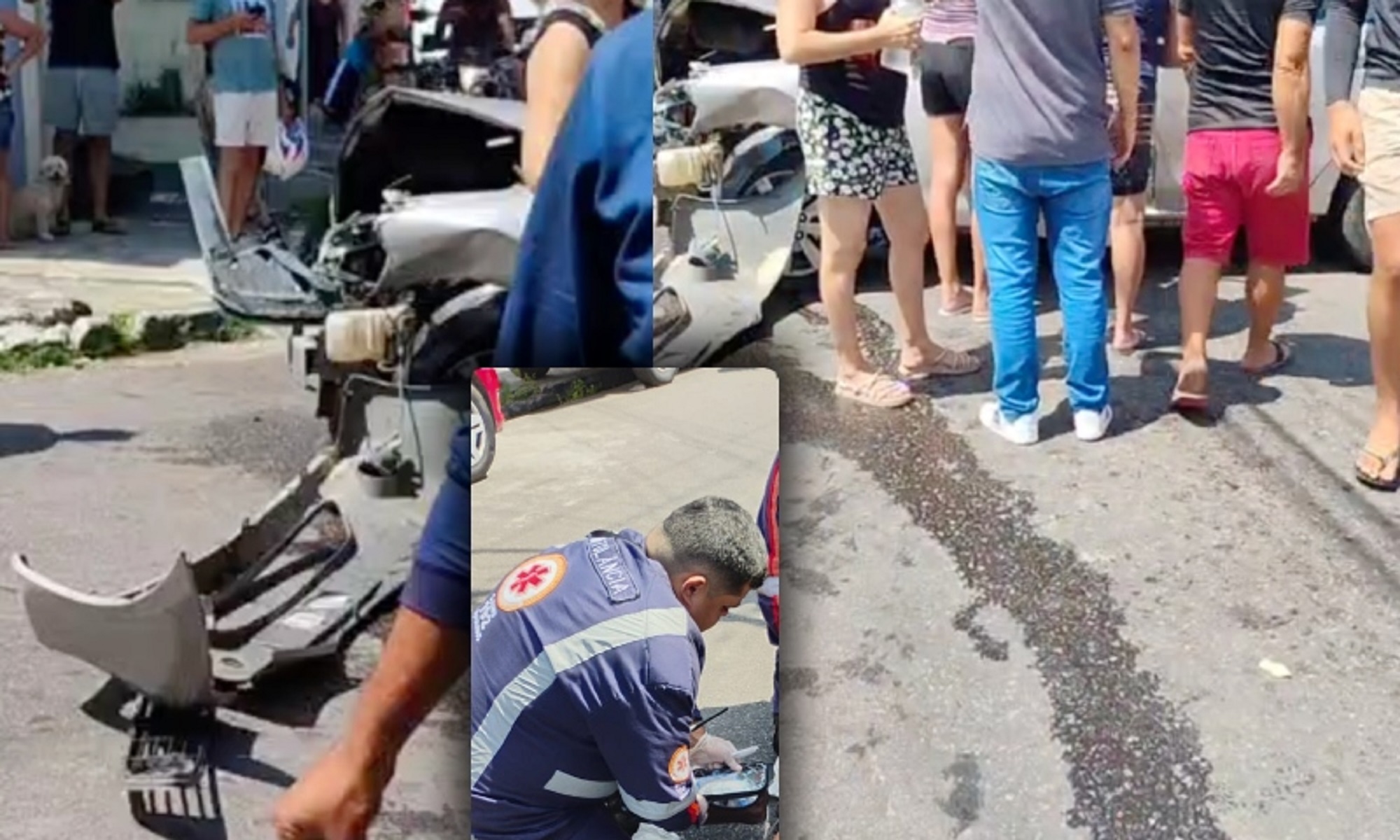 Batida violenta deixa veículos destruídos e feridos no bairro Alvorada Batida violenta deixa veículos destruídos e feridos no bairro Alvorada