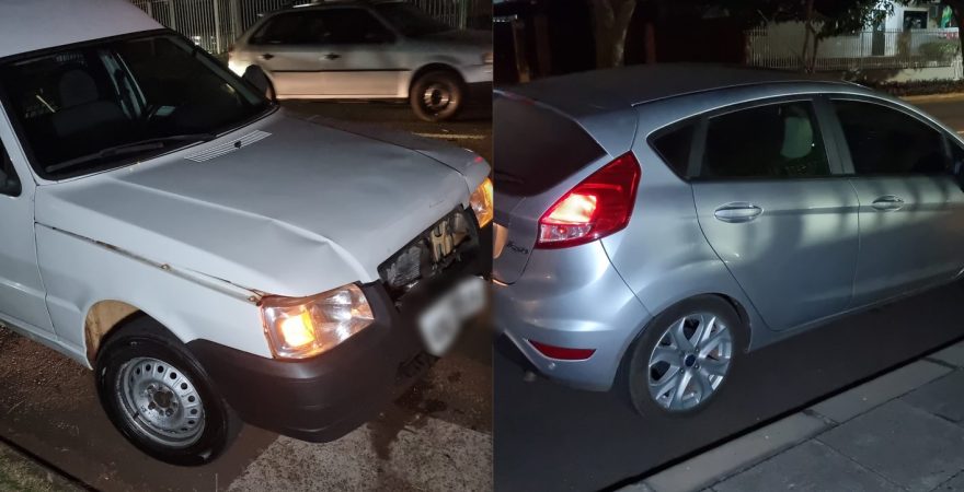 Fiorino atinge traseira de Fiesta no Centro de Cascavel