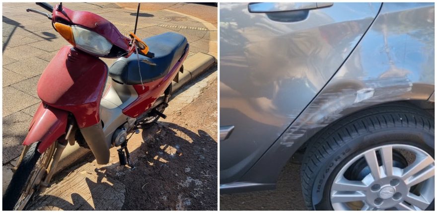 Mulher fica ferida em acidente entre Agile e Honda Biz no Neva