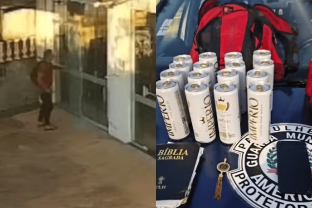Ladrão arromba igreja e furta cervejas