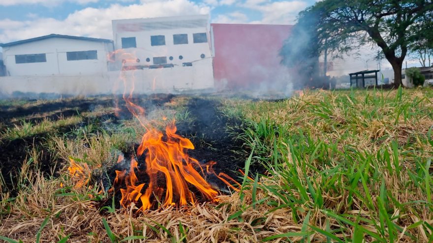 Incêndio preocupa moradores no bairro Coqueiral, em Cascavel