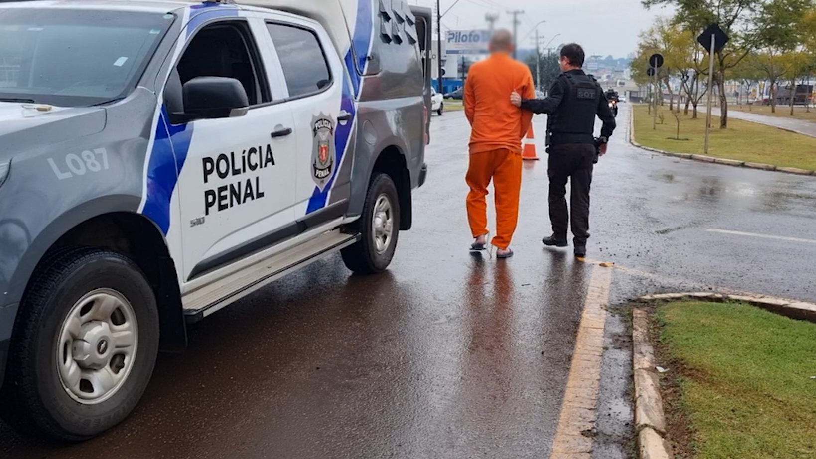Apenado que estava em viatura da Polícia Penal envolvida em acidente em Cascavel não se feriu