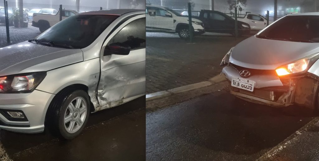 HB20 e Gol se chocam no centro; bafômetro zera e vítima recusa socorro