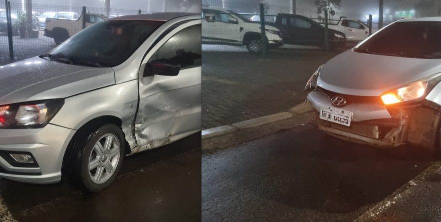 HB20 e Gol se chocam no centro; bafômetro zera e vítima recusa socorro